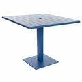 Bfm Seating BFM Beachcomber-Margate 36'' Square Berry Aluminum Dining Height with Square Base and Umbrella Hole 163BCM3636BD
